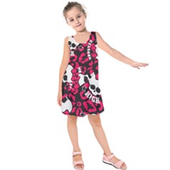 Mattel Monster Pattern Kids  Sleeveless Dress by BangZart