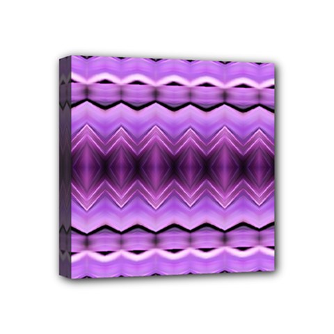 Purple Pink Zig Zag Pattern Mini Canvas 4  X 4  by BangZart