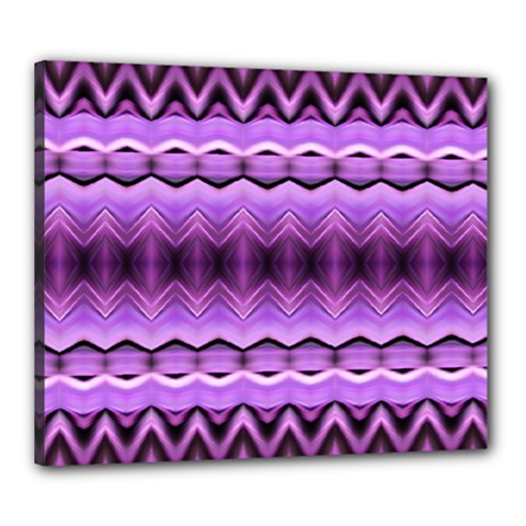 Purple Pink Zig Zag Pattern Canvas 24  X 20  by BangZart