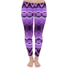 Purple Pink Zig Zag Pattern Classic Winter Leggings by BangZart