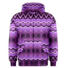 Purple Pink Zig Zag Pattern Men s Zipper Hoodie by BangZart