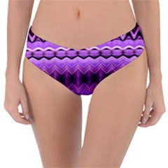 Purple Pink Zig Zag Pattern Reversible Classic Bikini Bottoms by BangZart