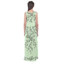 Illustration Of Butterflies And Flowers Ornament On Green Background Empire Waist Maxi Dress View2