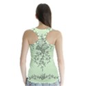 Illustration Of Butterflies And Flowers Ornament On Green Background Racer Back Sports Top View2