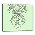 Illustration Of Butterflies And Flowers Ornament On Green Background Canvas 24  x 20  View1