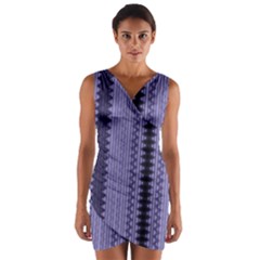 Zig Zag Repeat Pattern Wrap Front Bodycon Dress by BangZart