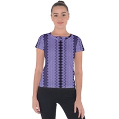 Zig Zag Repeat Pattern Short Sleeve Sports Top 