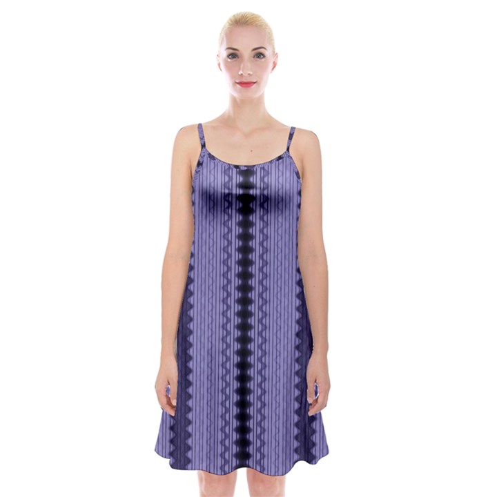 Zig Zag Repeat Pattern Spaghetti Strap Velvet Dress