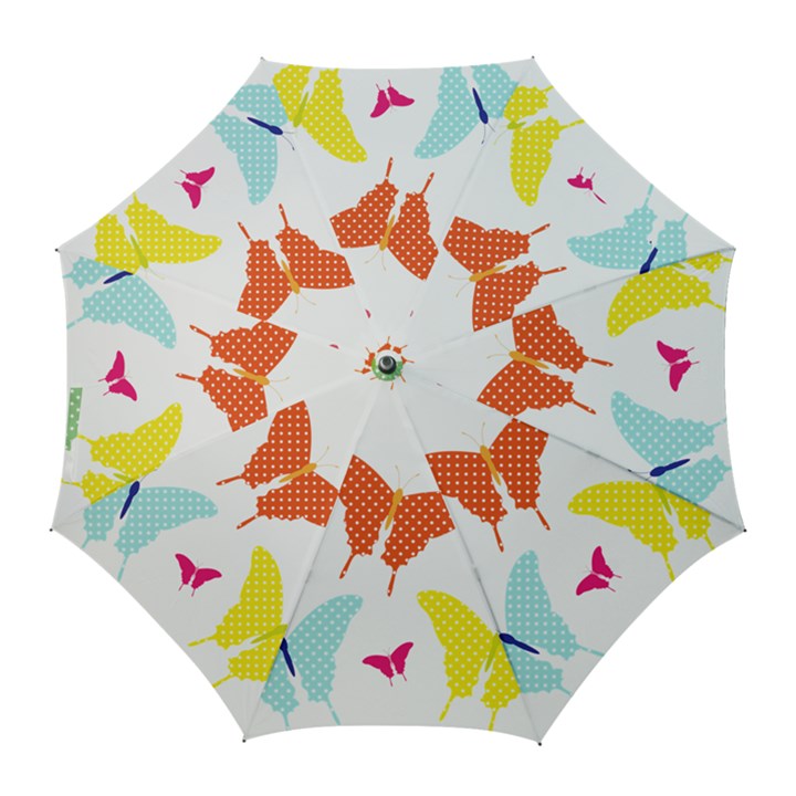 Beautiful Colorful Polka Dot Butterflies Clipart Golf Umbrellas