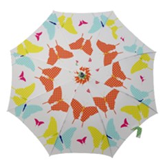 Beautiful Colorful Polka Dot Butterflies Clipart Hook Handle Umbrellas (small) by BangZart