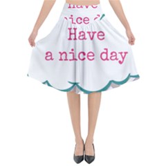 Have A Nice Day Flared Midi Skirt