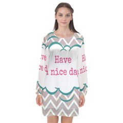 Have A Nice Day Long Sleeve Chiffon Shift Dress  by BangZart