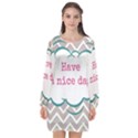 Have A Nice Day Long Sleeve Chiffon Shift Dress  View1