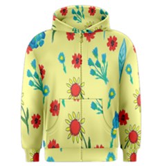 Flowers Fabric Design Men s Zipper Hoodie by BangZart