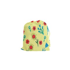 Flowers Fabric Design Drawstring Pouches (xs)  by BangZart