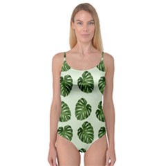 Leaf Pattern Seamless Background Camisole Leotard  by BangZart