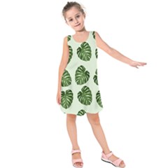 Leaf Pattern Seamless Background Kids  Sleeveless Dress by BangZart