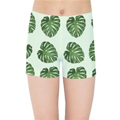 Leaf Pattern Seamless Background Kids Sports Shorts