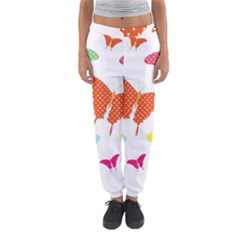 Beautiful Colorful Polka Dot Butterflies Clipart Women s Jogger Sweatpants by BangZart