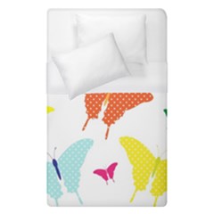 Beautiful Colorful Polka Dot Butterflies Clipart Duvet Cover (single Size) by BangZart