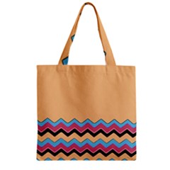 Chevrons Patterns Colorful Stripes Zipper Grocery Tote Bag by BangZart