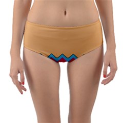 Chevrons Patterns Colorful Stripes Reversible Mid-waist Bikini Bottoms