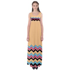 Chevrons Patterns Colorful Stripes Empire Waist Maxi Dress by BangZart