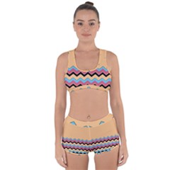 Chevrons Patterns Colorful Stripes Racerback Boyleg Bikini Set