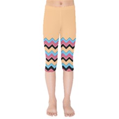 Chevrons Patterns Colorful Stripes Kids  Capri Leggings 