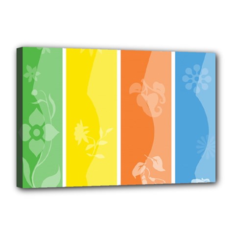 Floral Colorful Seasonal Banners Canvas 18  X 12  by BangZart