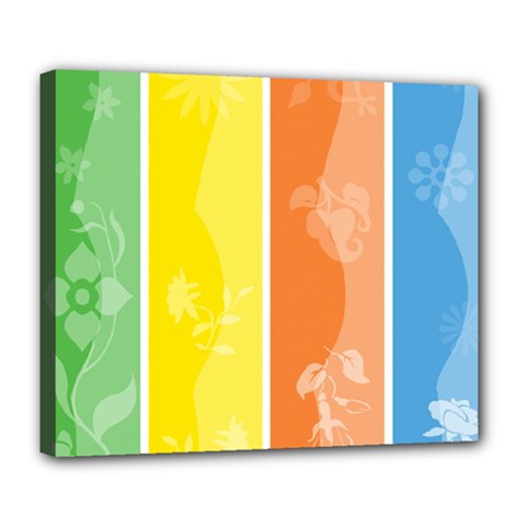 Floral Colorful Seasonal Banners Deluxe Canvas 24  X 20   by BangZart