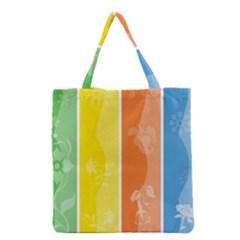 Floral Colorful Seasonal Banners Grocery Tote Bag by BangZart