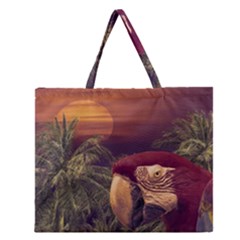 Tropical Style Collage Design Poster Zipper Large Tote Bag by dflcprints