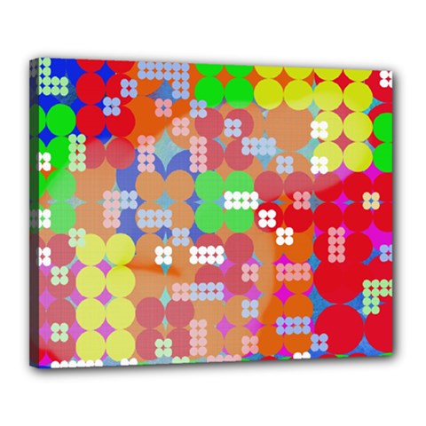 Abstract Polka Dot Pattern Canvas 20  X 16  by BangZart