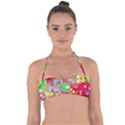 Abstract Polka Dot Pattern Halter Bandeau Bikini Top View1