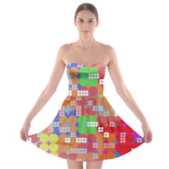 Abstract Polka Dot Pattern Strapless Bra Top Dress by BangZart