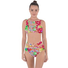 Abstract Polka Dot Pattern Bandaged Up Bikini Set  by BangZart