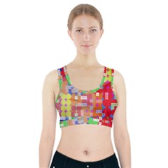 Abstract Polka Dot Pattern Sports Bra With Pocket