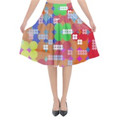 Abstract Polka Dot Pattern Flared Midi Skirt by BangZart