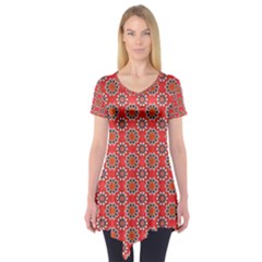 Floral Seamless Pattern Vector Short Sleeve Tunic  by BangZart