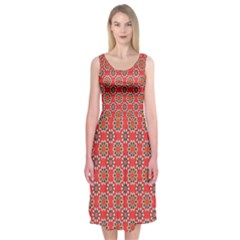 Floral Seamless Pattern Vector Midi Sleeveless Dress by BangZart