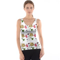 Handmade Pattern With Crazy Flowers Tank Top by BangZart