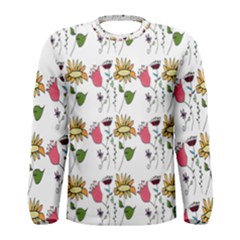 Handmade Pattern With Crazy Flowers Men s Long Sleeve Tee