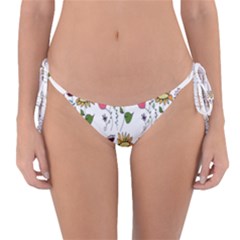 Handmade Pattern With Crazy Flowers Reversible Bikini Bottom by BangZart