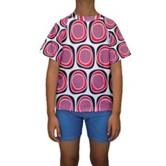 Wheel Stones Pink Pattern Abstract Background Kids  Short Sleeve Swimwear by BangZart