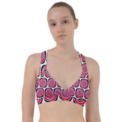 Wheel Stones Pink Pattern Abstract Background Sweetheart Sports Bra by BangZart