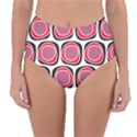 Wheel Stones Pink Pattern Abstract Background Reversible High-Waist Bikini Bottoms View1