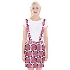 Wheel Stones Pink Pattern Abstract Background Braces Suspender Skirt by BangZart