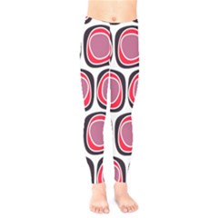 Wheel Stones Pink Pattern Abstract Background Kids  Legging