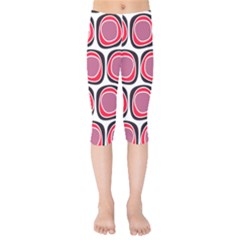 Wheel Stones Pink Pattern Abstract Background Kids  Capri Leggings  by BangZart